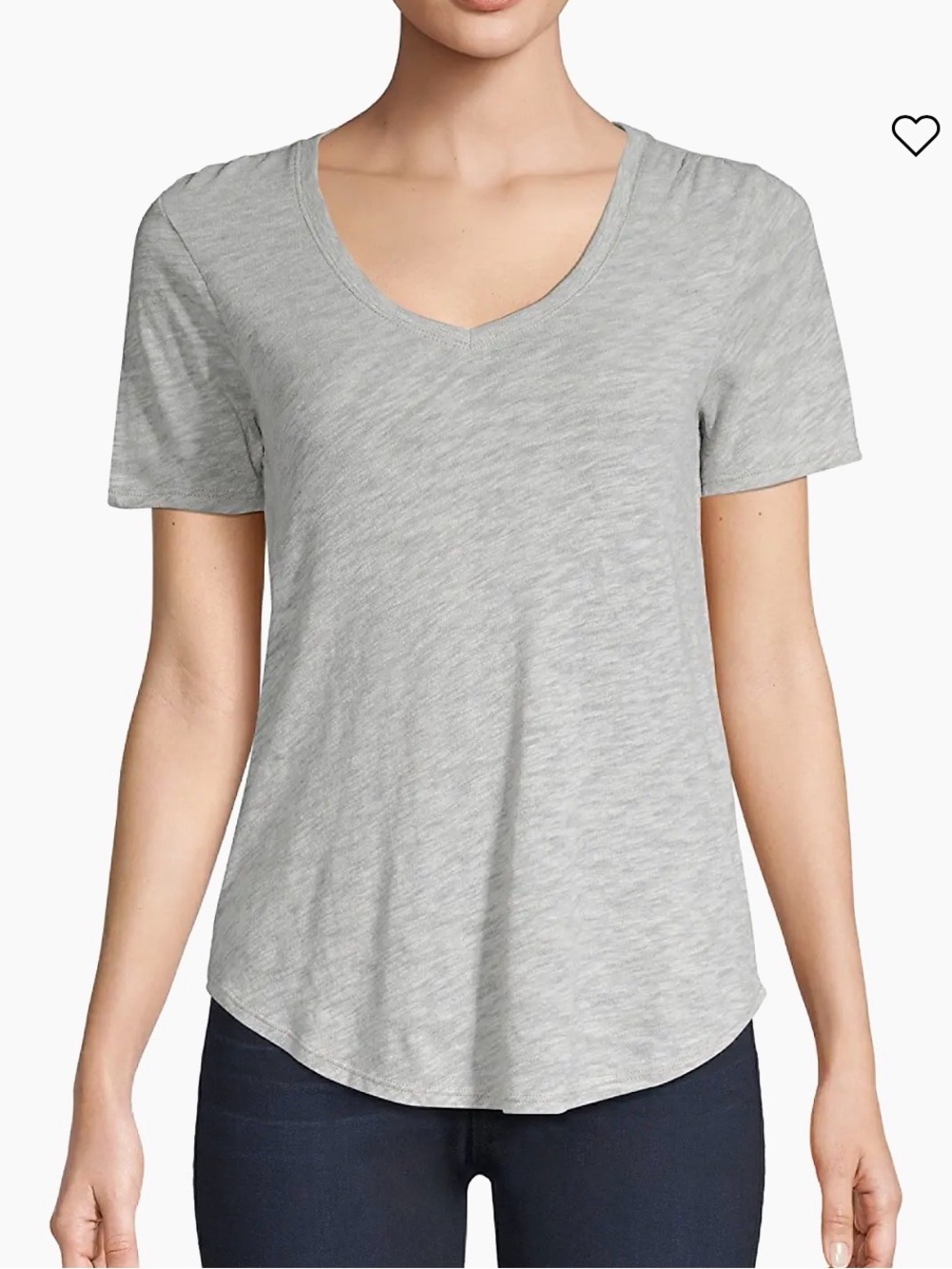 ATM Anthony Thomas Melillo Light Gray V-Neck Short Sleeve Tee
